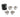 Four modern, stainless steel cups & green leather case