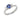 A modern, 18ct white gold, tanzanite & diamond set, three stone ring