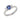 A modern, 18ct white gold, tanzanite & diamond set three stone ring