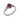 A modern, 18ct white gold, ruby & diamond set three stone ring