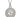A modern, silver & white enamel, abstract pendant & chain.