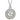 A modern, silver & white enamel, abstract pendant & chain.