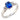 A modern, 18ct white gold, sapphire & diamond set three stone ring
