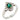 A modern, 18ct white gold, emerald & diamond set cluster ring.