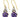 A pair of modern, silver & silver gilt, amethyst & diamond set cluster drop earrings