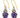 A pair of modern, silver & silver gilt, amethyst & diamond set cluster drop earrings.