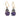 A pair of modern, silver gilt, amethyst set cluster drop earrings