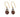 A pair of modern, silver & silver gilt, garnet set drop earrings