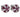 A pair of modern, 18ct white gold, ruby & diamond set, domed cluster stud earrings.