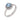 A modern, 18ct white gold, aquamarine & diamond set cluster ring