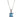 A modern, silver, blue topaz set pendant & chain