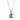 A modern, silver, blue topaz set pendant & chain