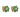 A pair of modern, 9ct yellow gold, emerald & diamond set, cluster stud earrings