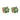 A pair of modern, 9ct yellow gold, emerald & diamond set, cluster stud earrings