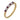 A modern, 18ct yellow gold, ruby & diamond set, seven stone half eternity ring