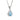 A modern, silver, blue topaz set pendant & chain