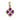 A modern, 9ct yellow gold, ruby & diamond set pendant