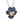 A modern, silver, white sapphire & enamel set pansy pendant & chain