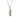 A modern, silver & green enamel seahorse pendant & chain