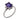 A modern, 18ct white gold, amethyst & diamond set five stone ring