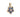 A modern, 9ct yellow gold, sapphire & diamond set, six stone pendant
