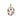 A modern, 9ct yellow gold, sapphire set pendant