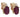 A pair of modern, 9ct yellow gold, ruby & diamond set stud earrings