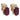 A pair of modern, 9ct yellow gold, ruby & diamond set stud earrings