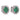 A pair of modern, 18ct white gold, emerald & diamond set stud earrings.