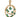 A modern, 9ct yellow gold, emerald set pendant