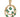 A modern, 9ct yellow gold, emerald set pendant