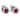 A pair of modern, 18ct white gold, ruby & diamond set cluster stud earrings.