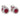 A pair of modern, 18ct white gold, ruby & diamond set cluster stud earrings.