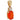 A modern, 9ct yellow gold, fire opal & diamond set pendant.