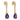 A pair of modern, 9ct yellow gold, amethyst set drop earrings