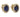 A pair of modern, 18ct yellow gold, sapphire & diamond set cluster stud earrings.