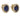 A pair of modern, 18ct yellow gold, sapphire & diamond set cluster stud earrings.