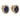 A pair of modern, 18ct yellow gold, sapphire & diamond set cluster stud earrings.