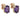 A pair of modern, 9ct yellow gold, amethyst set stud earrings.