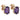 A pair of modern, 9ct yellow gold, amethyst set stud earrings.