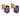 A pair of modern, 9ct yellow gold, amethyst set stud earrings.