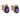 A pair of modern, 9ct yellow gold, amethyst set stud earrings.
