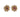 A pair of modern, 9ct yellow gold, ruby & diamond set, floral stud earrings
