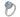 A modern, 18ct white gold, aquamarine set single stone ring