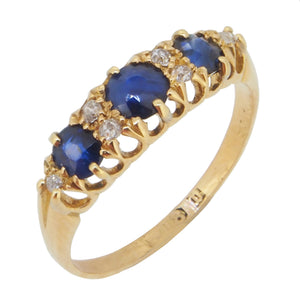 Sapphire & Diamond Set Half Hoop Ring