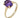 A modern, 9ct yellow gold, amethyst set, single stone ring.