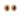 A pair of modern, 9ct yellow gold, garnet set stud earrings