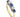 A modern, 18ct yellow gold, sapphire & diamond set, five stone, half hoop ring.