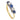 A modern, 18ct yellow gold, sapphire & diamond set, five stone, half hoop ring.