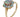 A modern, 9ct yellow gold, opal set cluster ring.